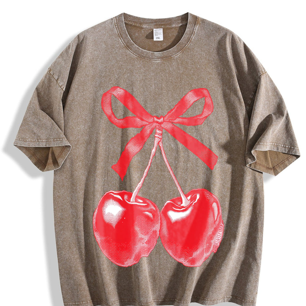 Cherry Bow Halftone Vintage Washed T-Shirt product image 3