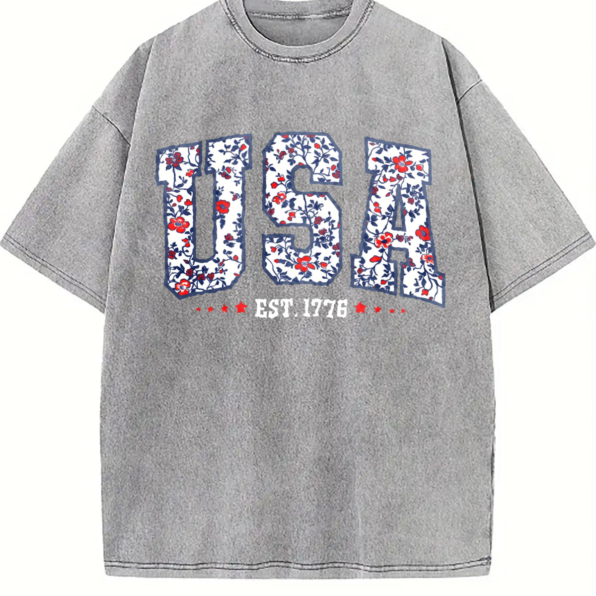 Floral USA Vintage Washed T-Shirt product image 5