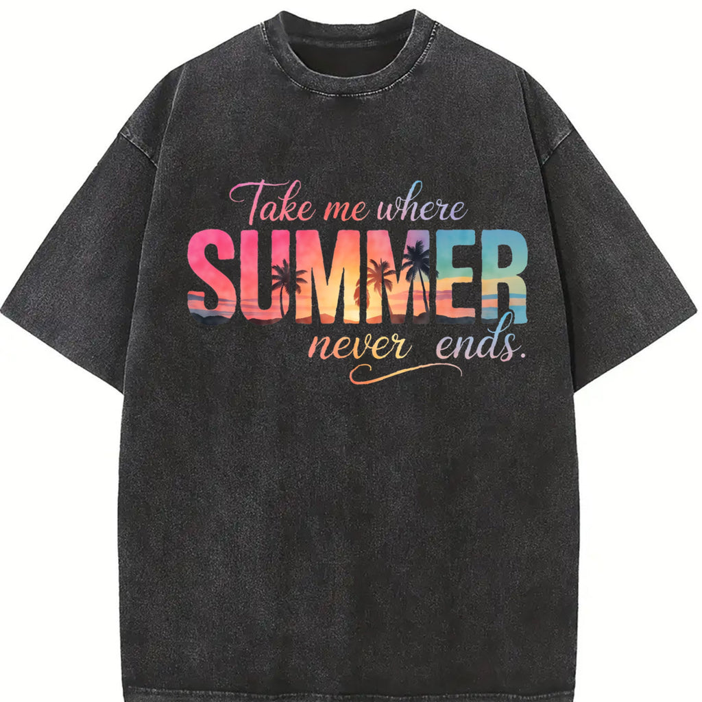 Take Me Where Summer Never Ends Vintage Washed T-Shirt product image 2