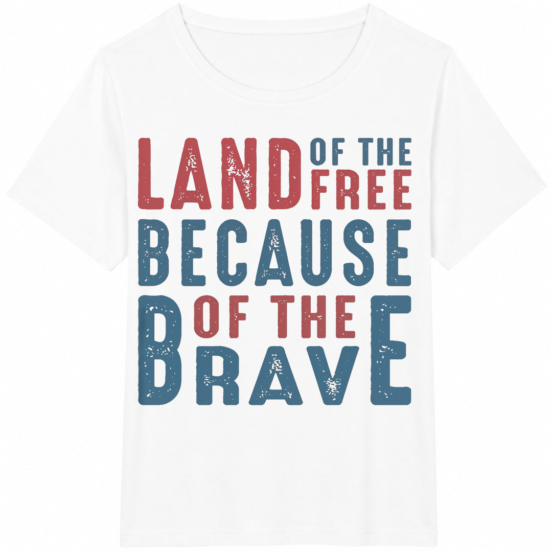 Land Of The Free Because Of Brave Cotton T-Shirt product image 2