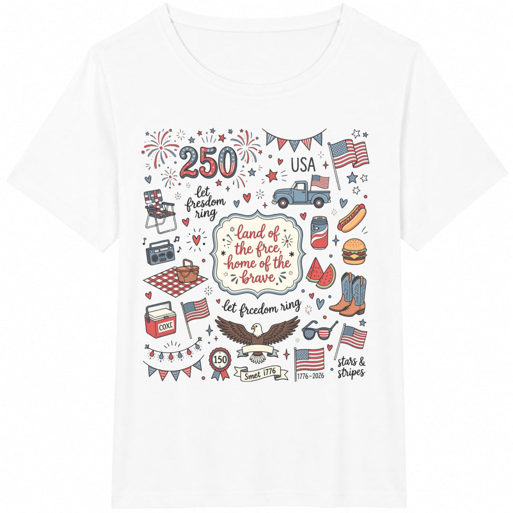 Land Of The Free Home Of Brave Cotton T-Shirt product image 2