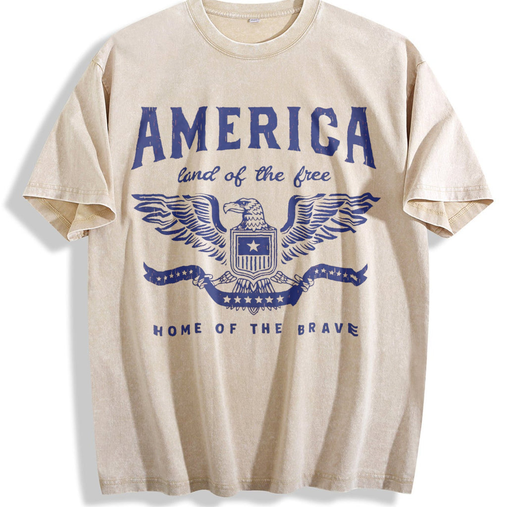 Funny America Land Of The Free Home Of Brave Vintage Washed product image 1