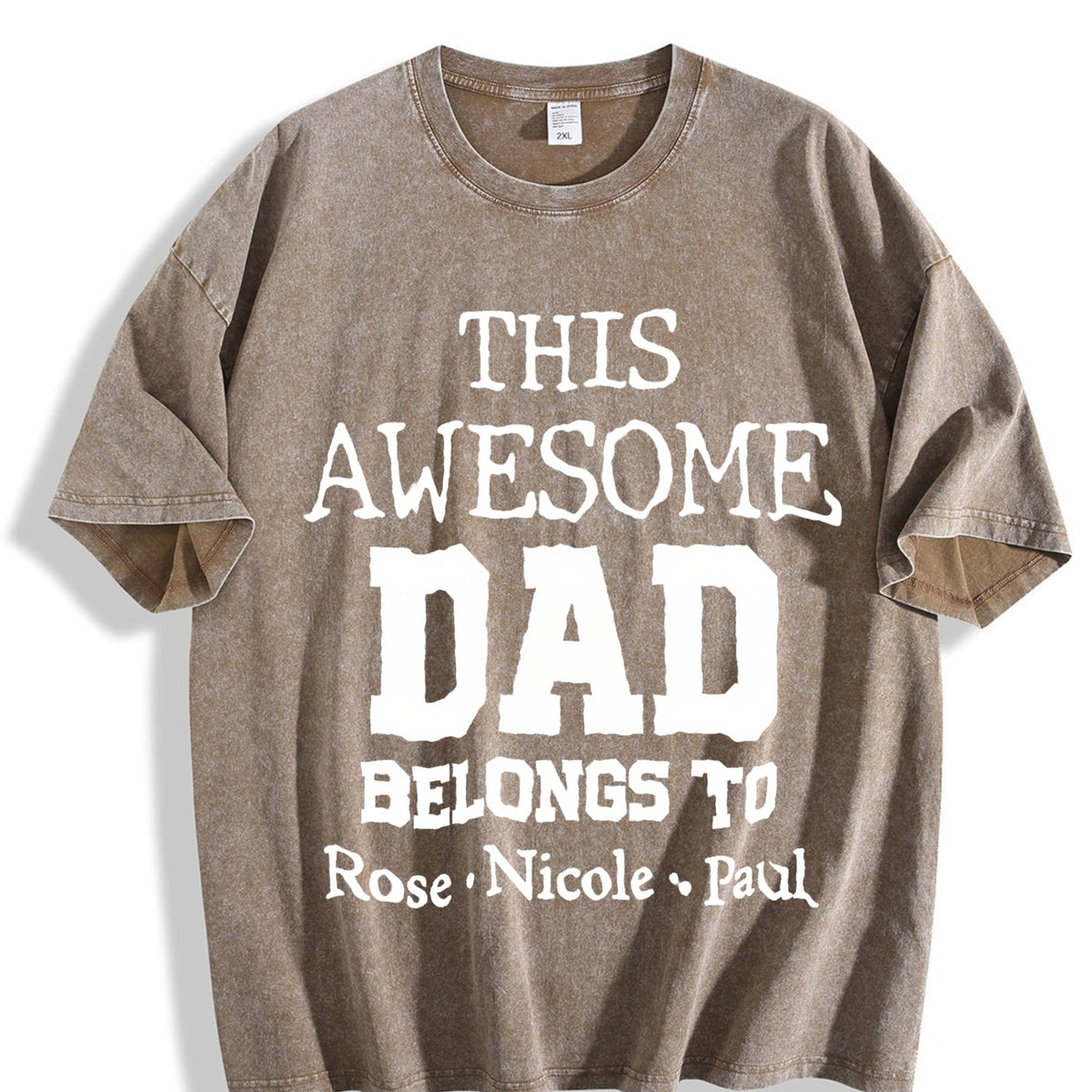 This Awesome Dad Belongs To Vintage Washed T-Shirt product image 3