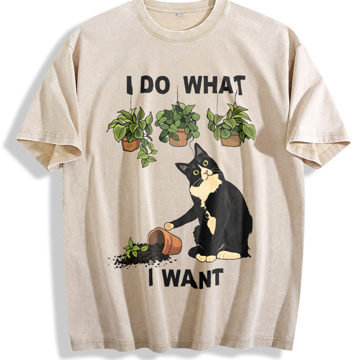 I Do What I Want Cat Vintage Washed T-Shirt product image 1