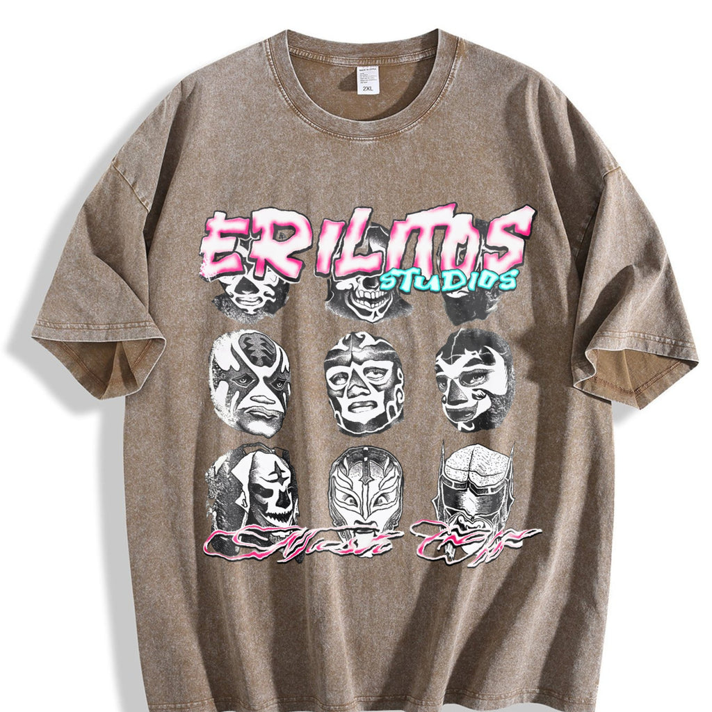 Lucha Libre Masks Vintage Washed T-Shirt product image 3