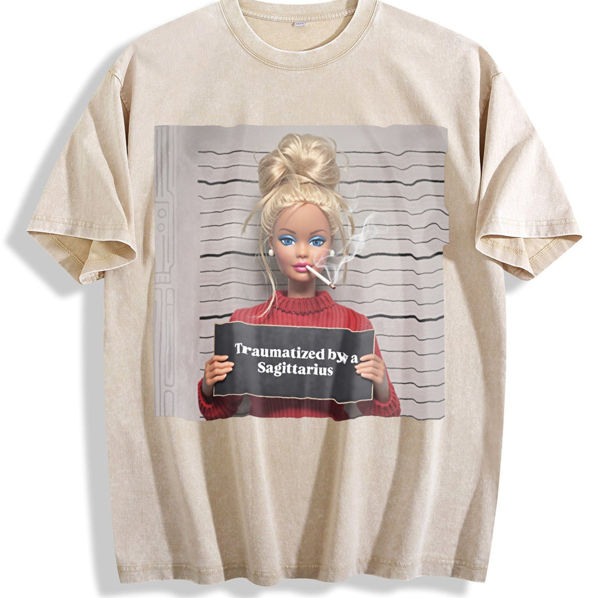 Traumatized by a Sagittarius Doll Meme Vintage Washed product image 1