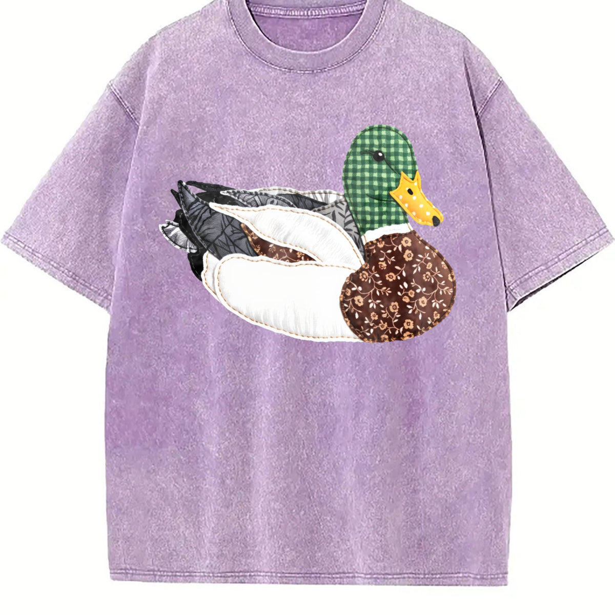 Patchwork Mallard Duck Vintage Washed T-Shirt product image 6