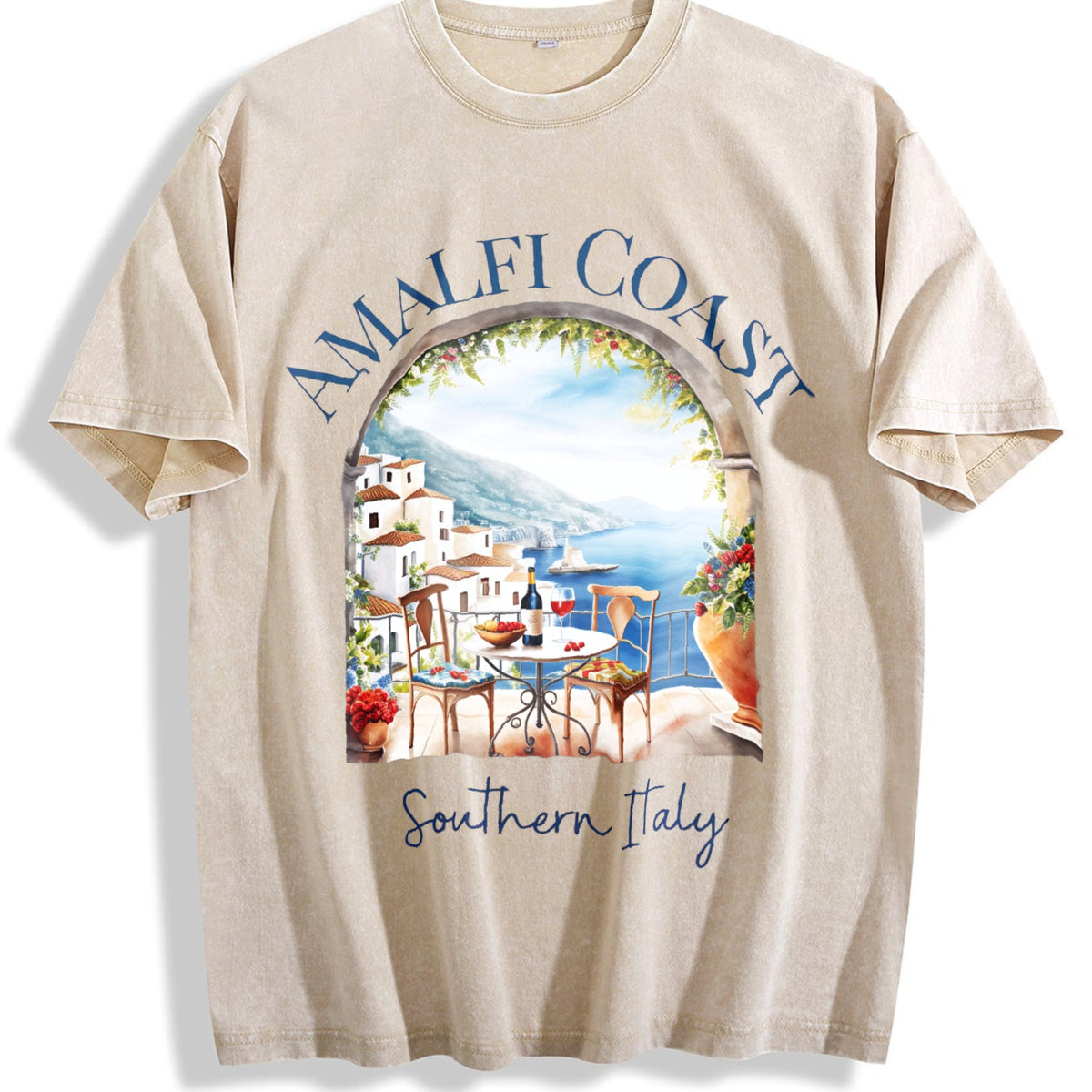 Amalfi Coast Southern Italy Watercolor Vintage Washed product image 1