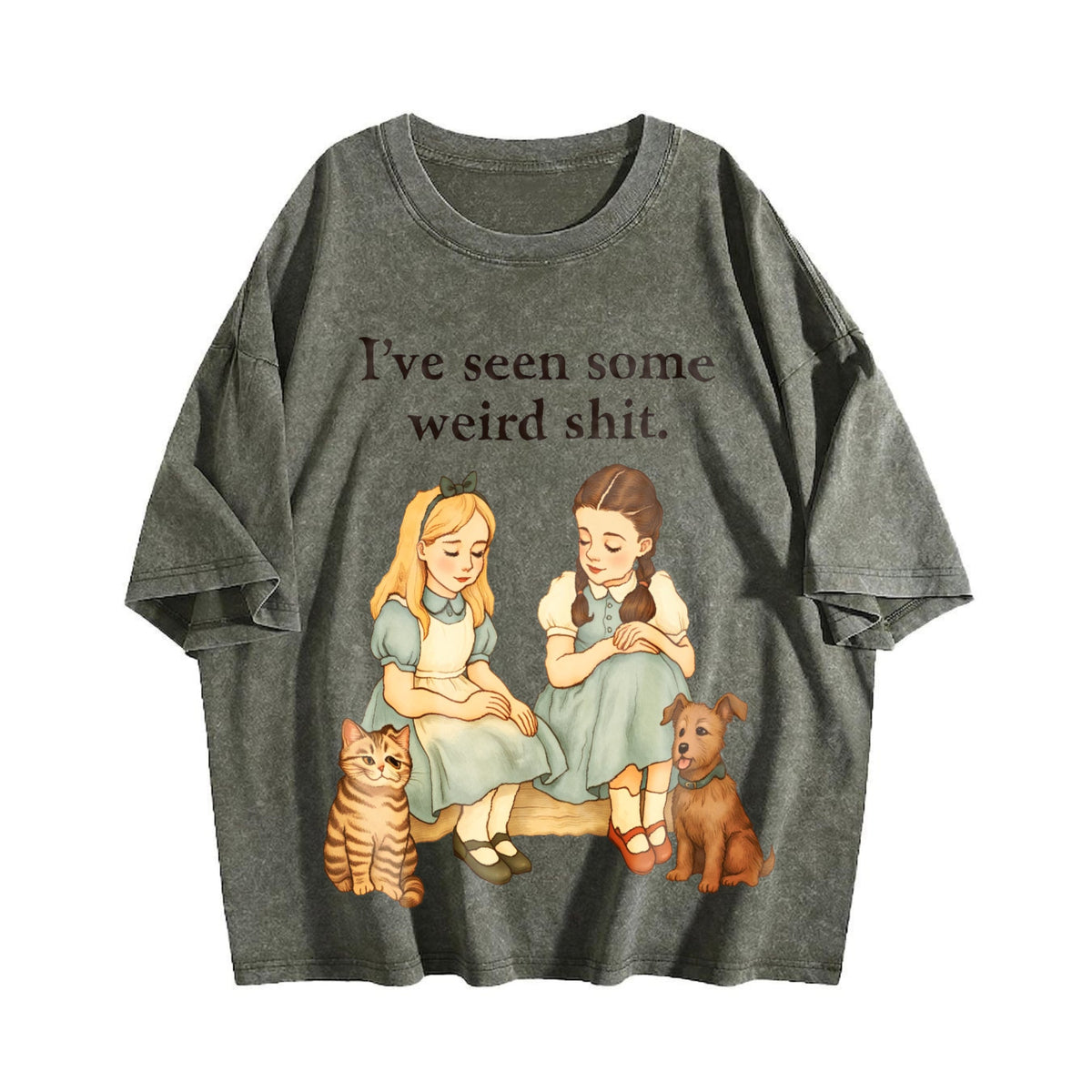 Funny Cat Dog Vintage Washed T-Shirt product image 4
