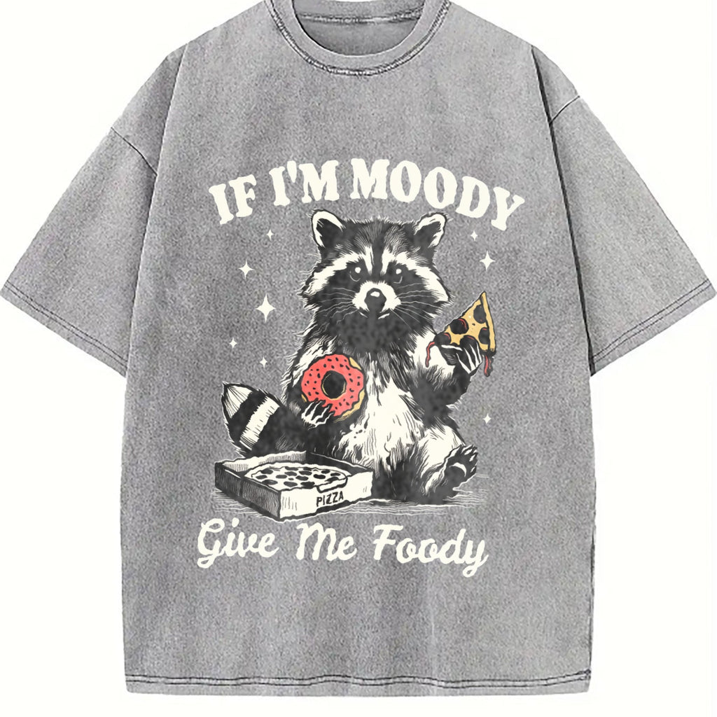 Raccoon If I'm Moody Give Me Foody Vintage Washed T-Shirt product image 5