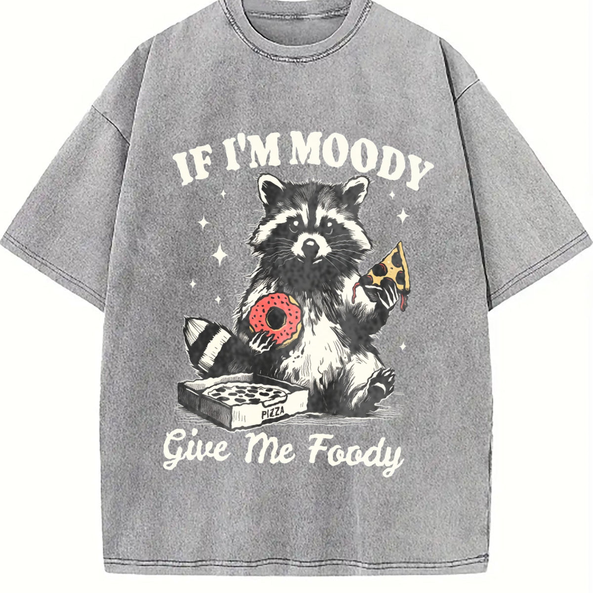 Raccoon If I'm Moody Give Me Foody Vintage Washed T-Shirt product image 5