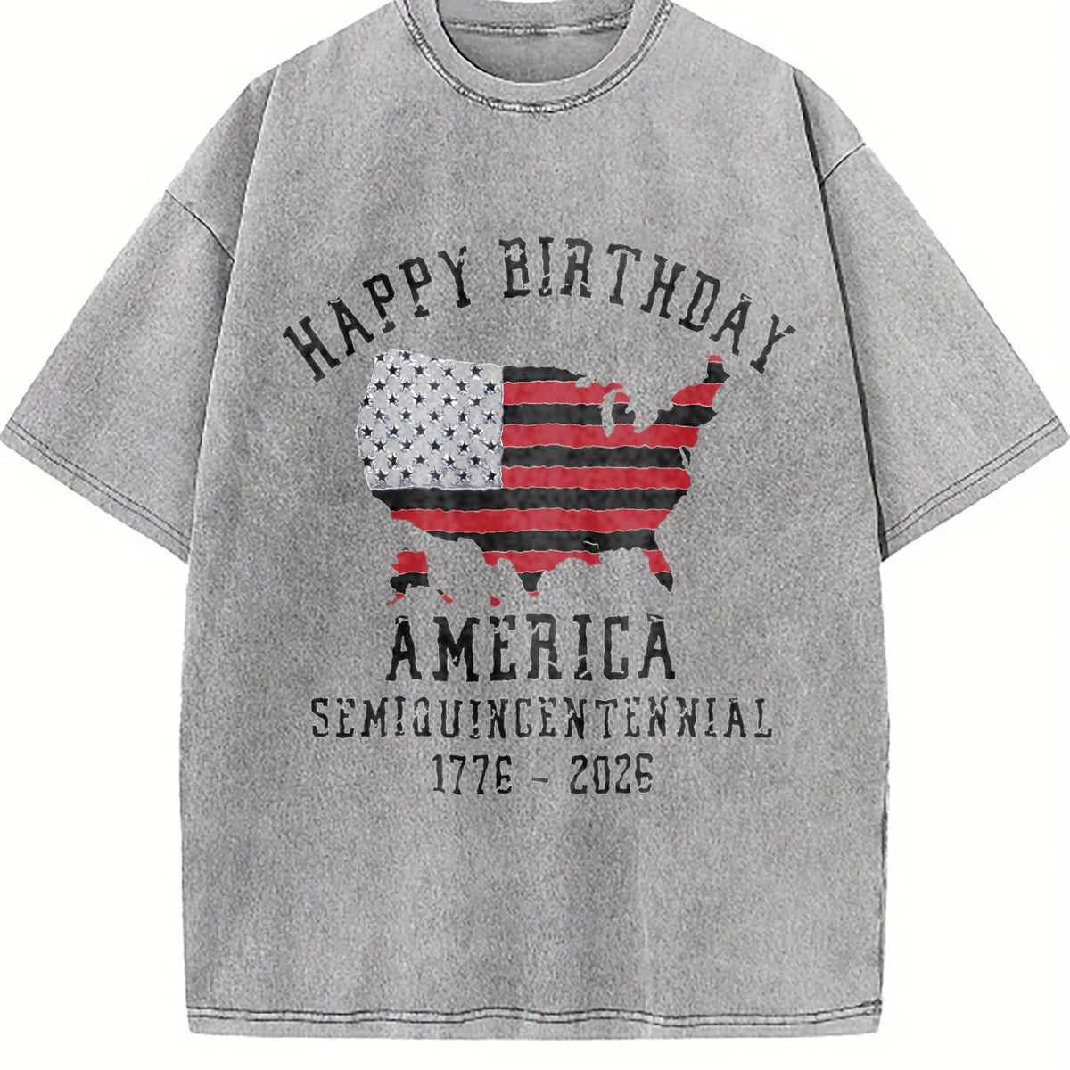 Patriotic Happy Birthday America Vintage Washed T-Shirt product image 5