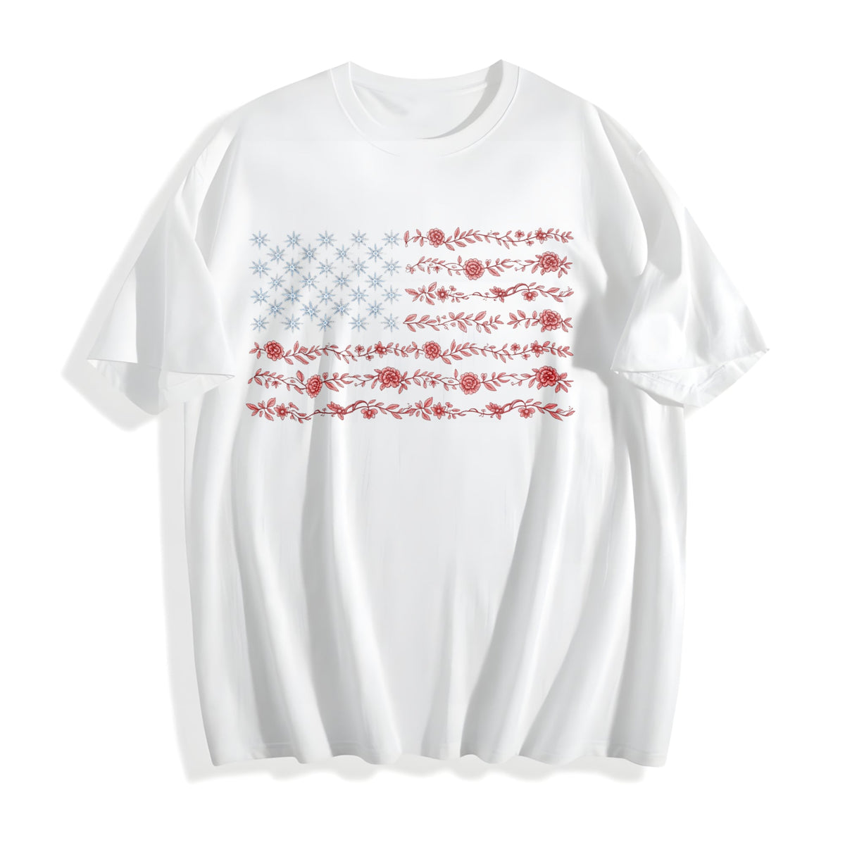 Chinoiserie American Flag Cotton T-Shirt product image 2