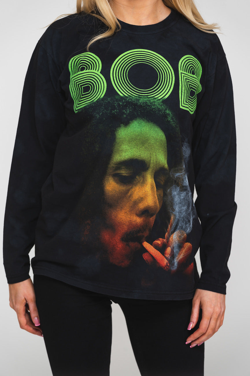 Bob Marley Smoke Gradient logo Dip Dye Long Sleeve product image 3