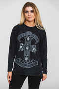 Guns N' Roses Monochrome Cross Dip Dye Long Sleeve product image 1