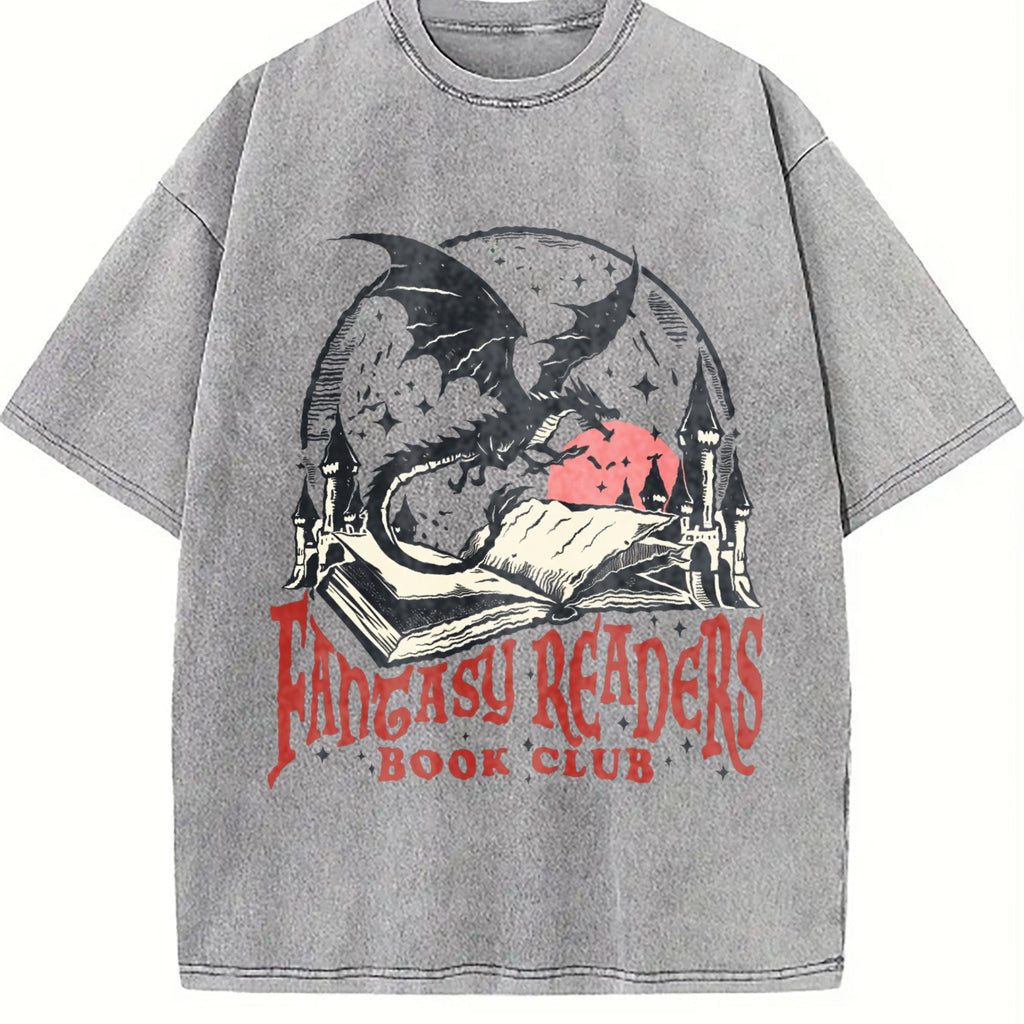 Fantasy Readers Book Club 90s Vintage Washed T-Shirt product image 5