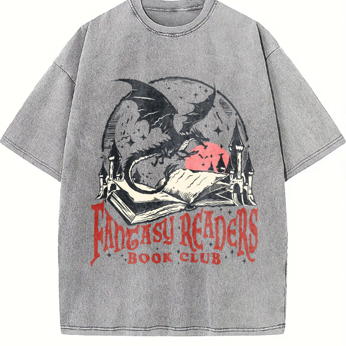 Fantasy Readers Book Club 90s Vintage Washed T-Shirt product image 5