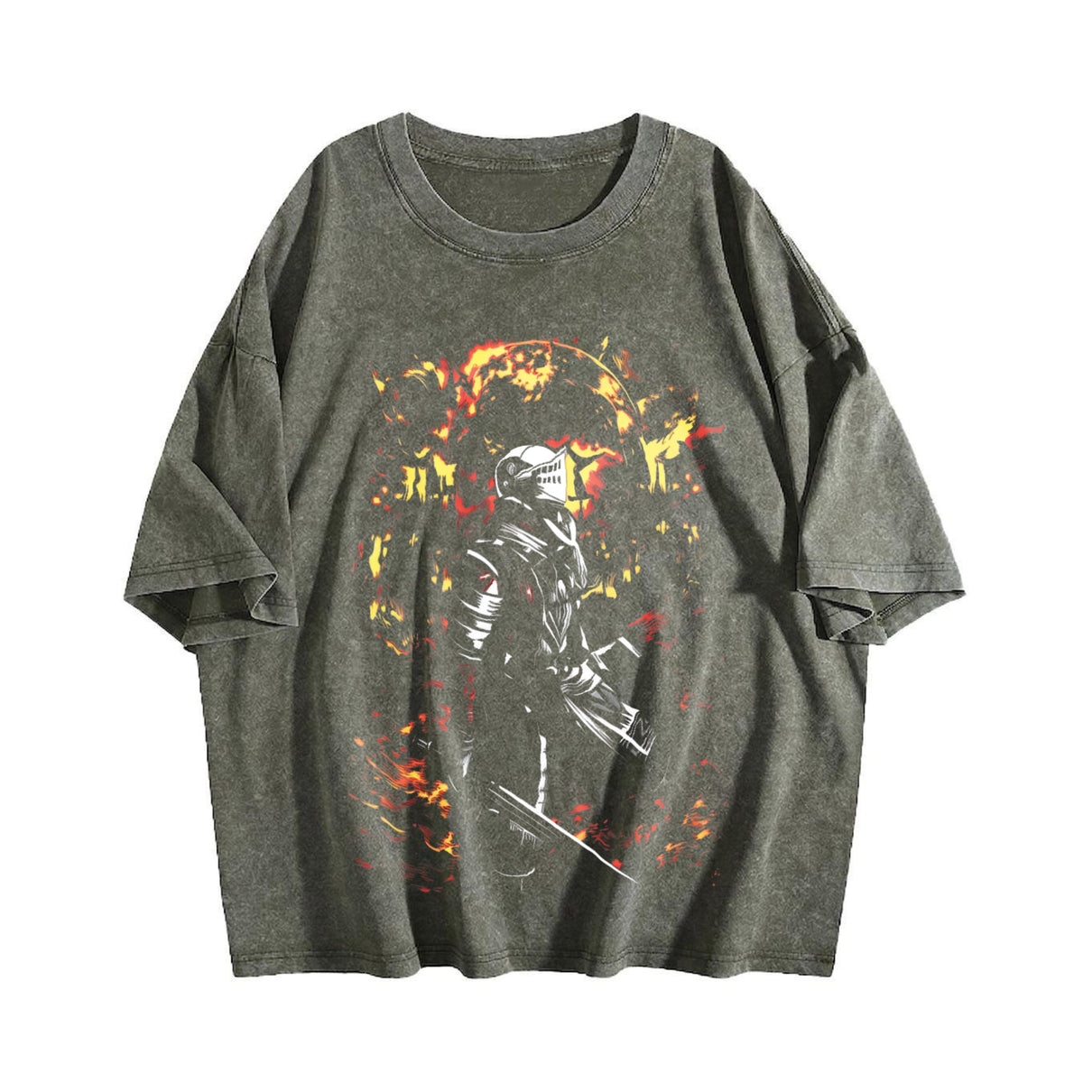 Y2K Dark Fantasy Knight Vintage Washed T-Shirt product image 4