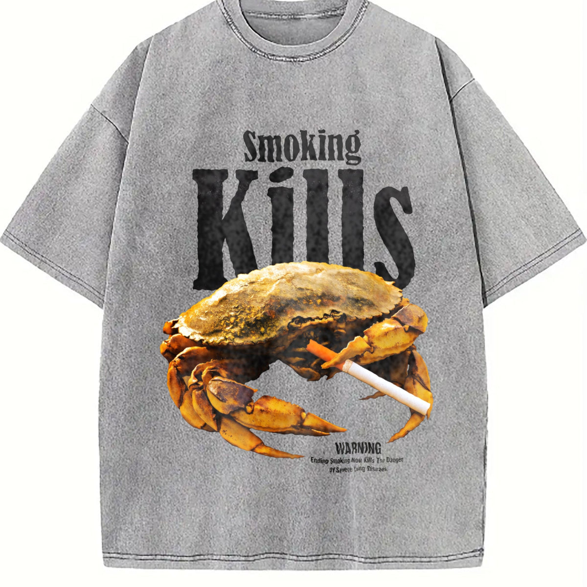 Smoking Kills Crab Vintage Washed T-Shirt product image 5