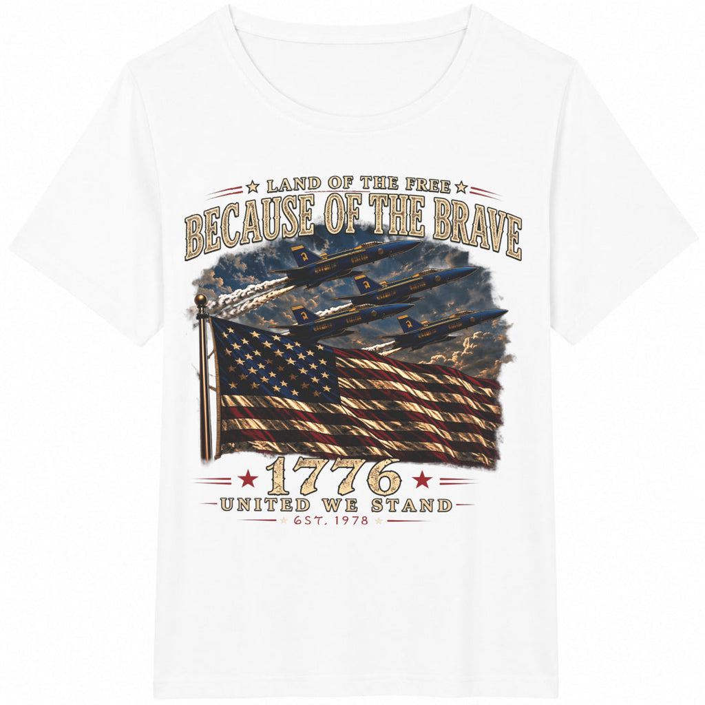 Because Of The Brave 1776 Flag Cotton T-Shirt product image 2