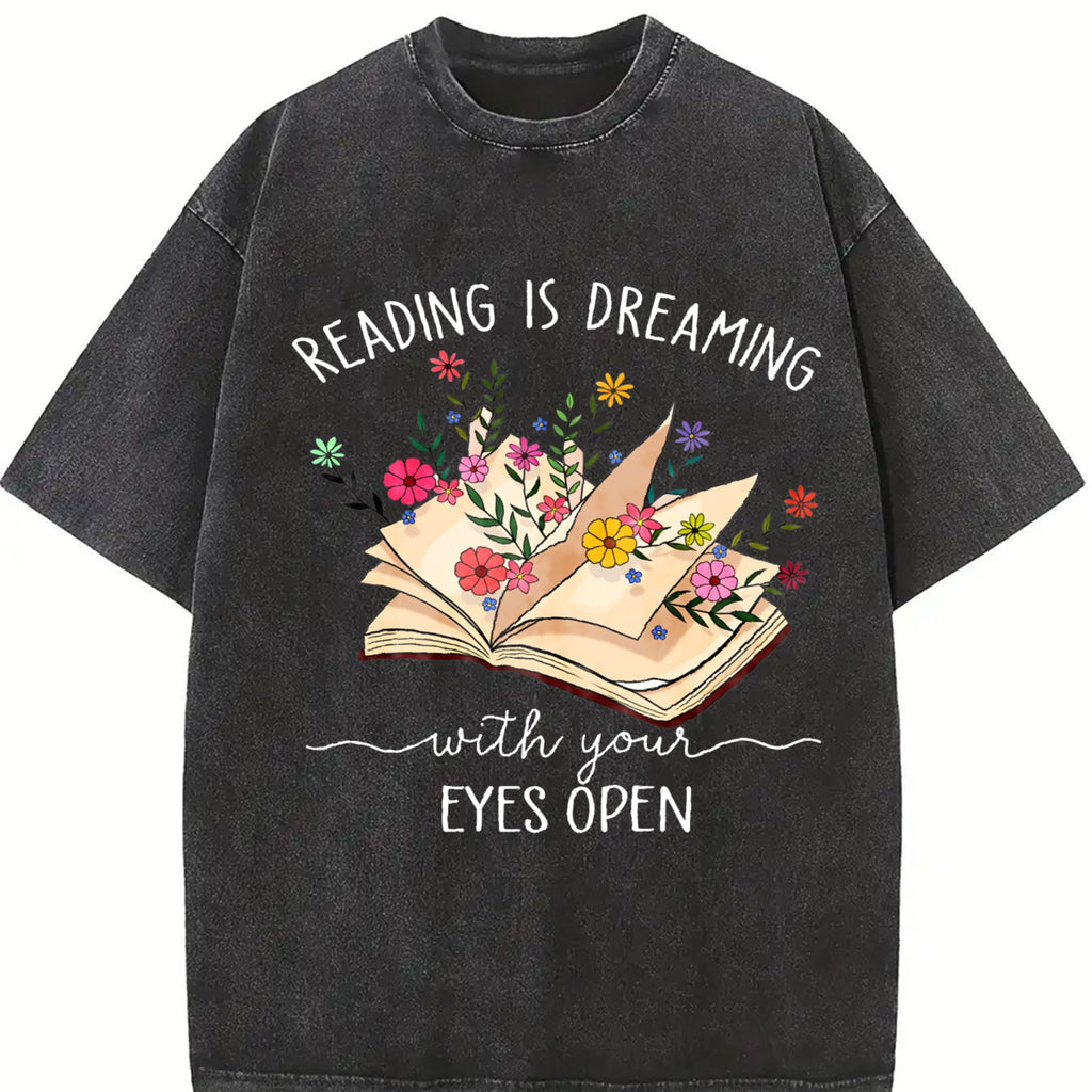 Pure With Reading Is A Dream Quote & Floral Book Vintage product image 2