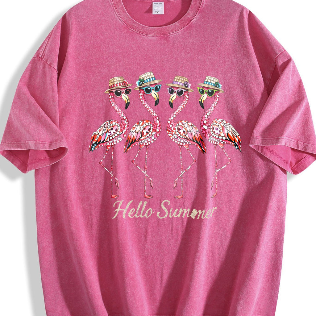 Flamingo Summer Vintage Washed T-Shirt product image 7