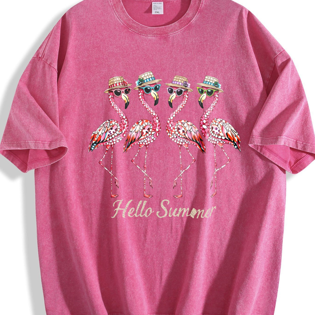 Flamingo Summer Vintage Washed T-Shirt product image 7