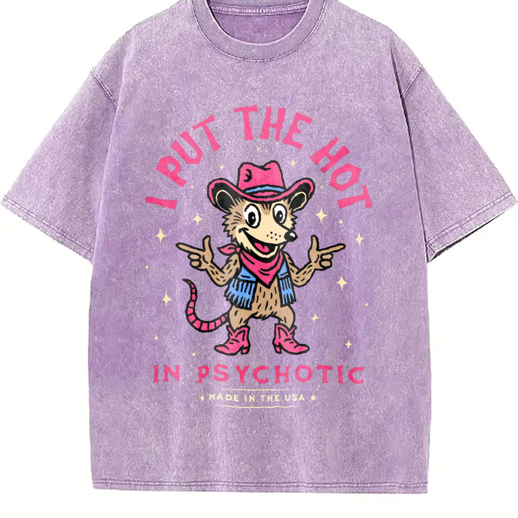 I Put The Hot In Psychotic Funny Cowboy Opossum Vintage product image 6