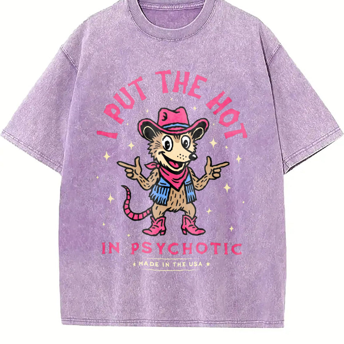 I Put The Hot In Psychotic Funny Cowboy Opossum Vintage product image 6