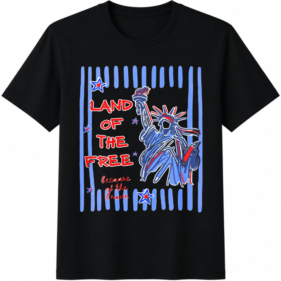 Land Of The Free Because Of Brave Cotton T-Shirt product image 1