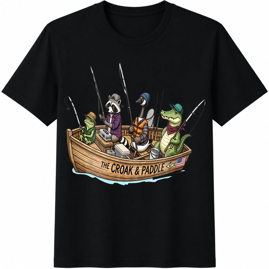 Frog Fishing Crew Cotton T-Shirt product image 1
