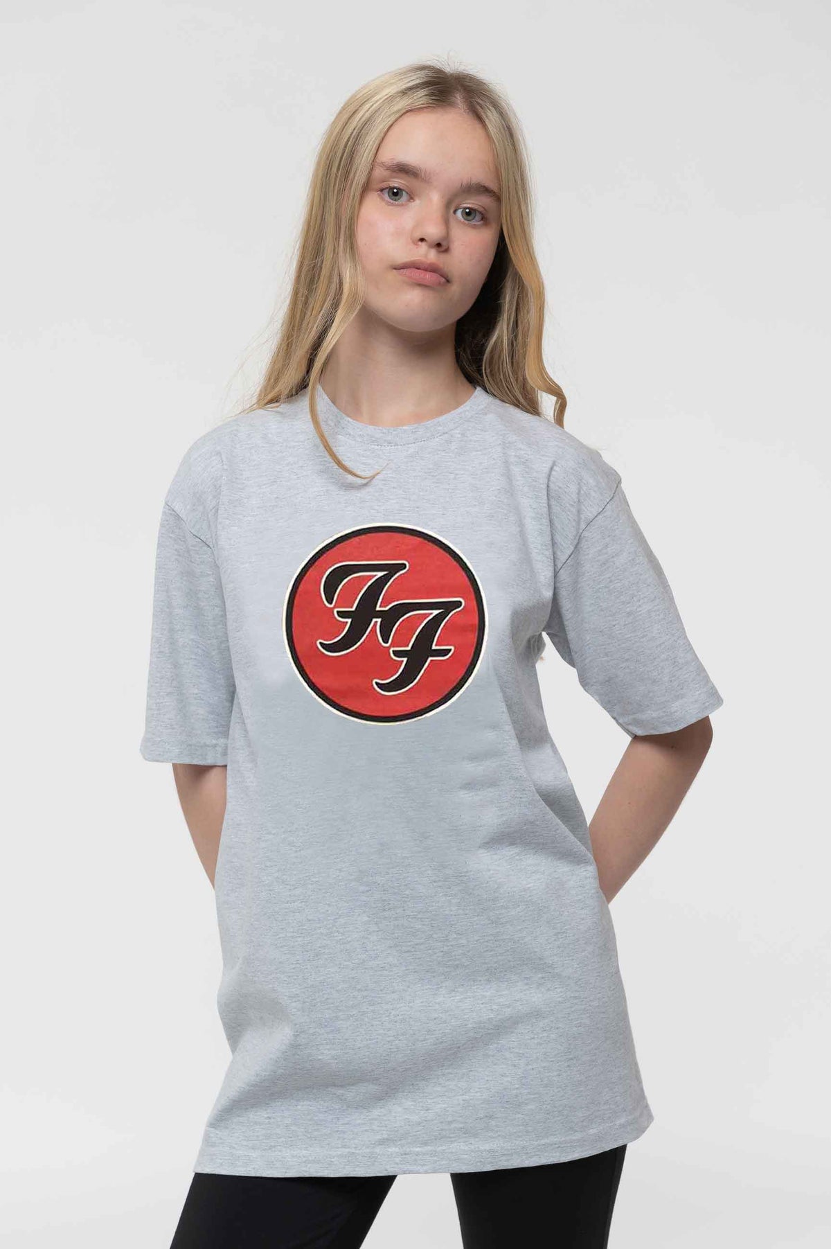 Foo Fighters Kids FF Band Logo Heather T Shirt product image 1