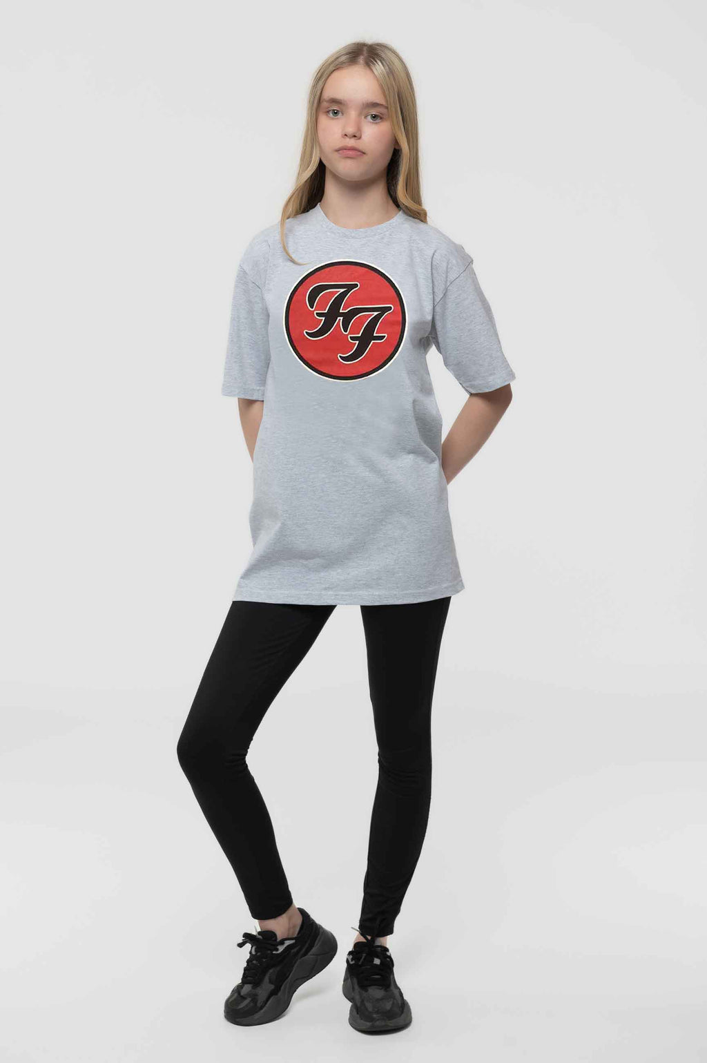 Foo Fighters Kids FF Band Logo Heather T Shirt product image 2