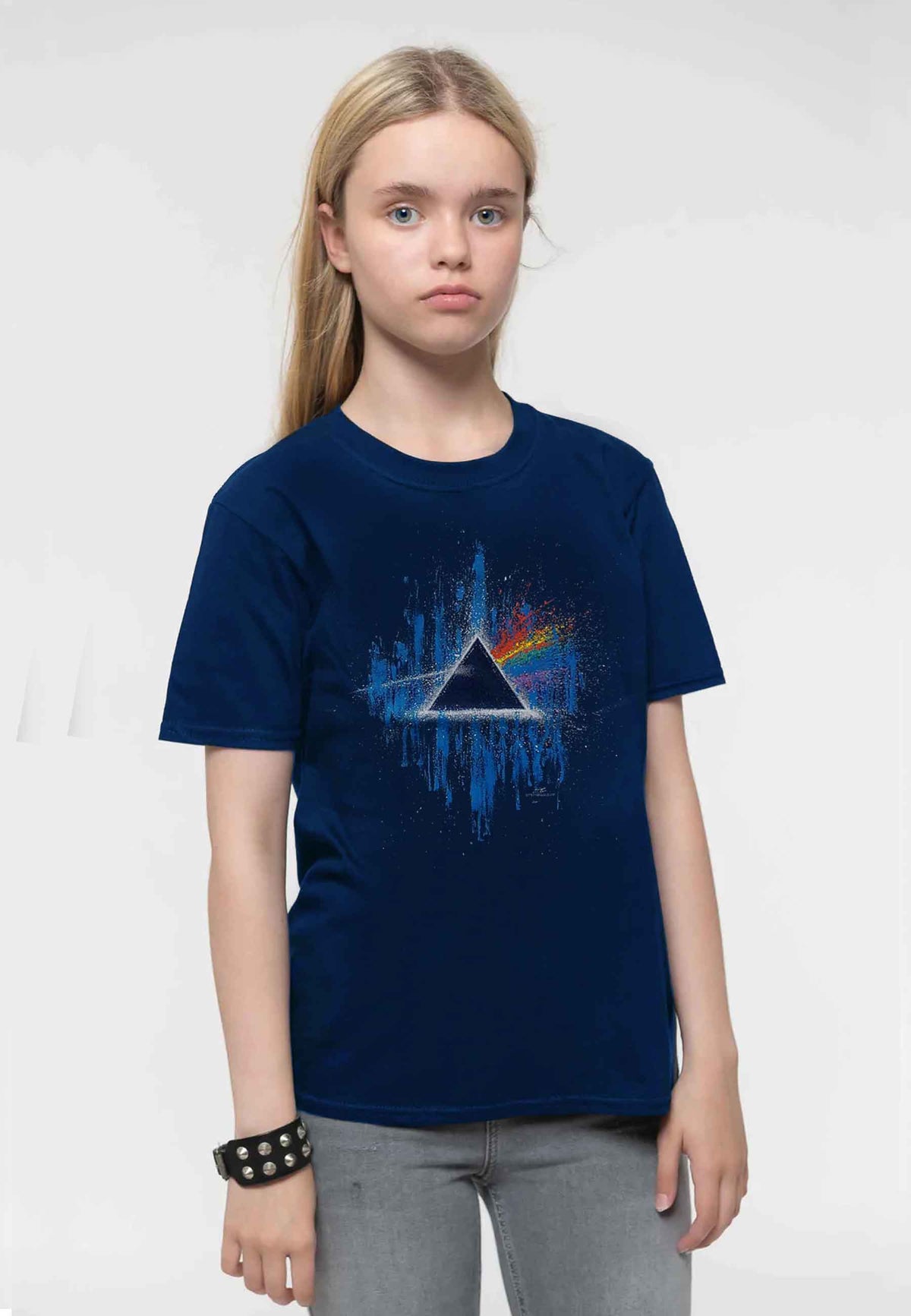 Pink Floyd Kids Dark Side of The Moon Blue Splatter T Shirt product image 1