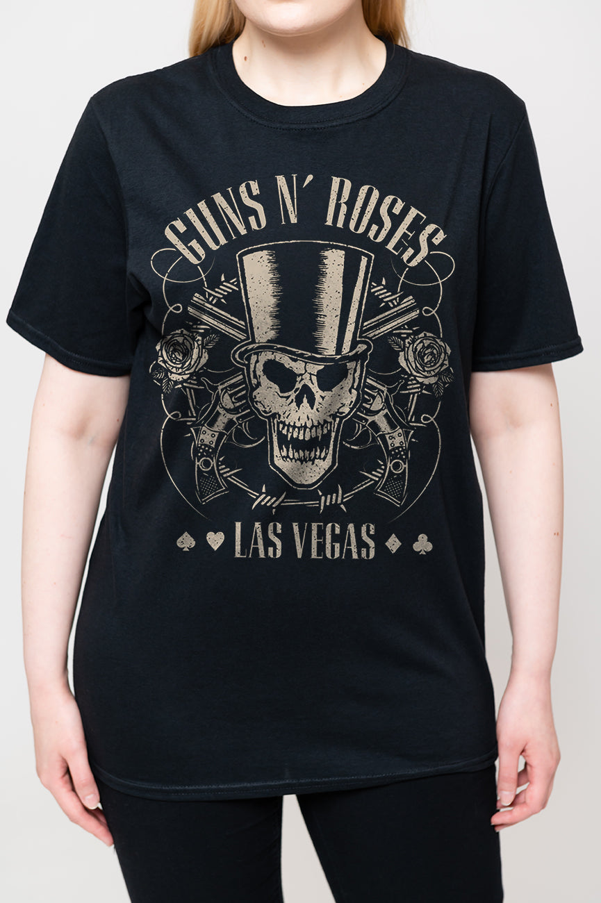Guns N' Roses Top Hat Skull & Pistols T Shirt