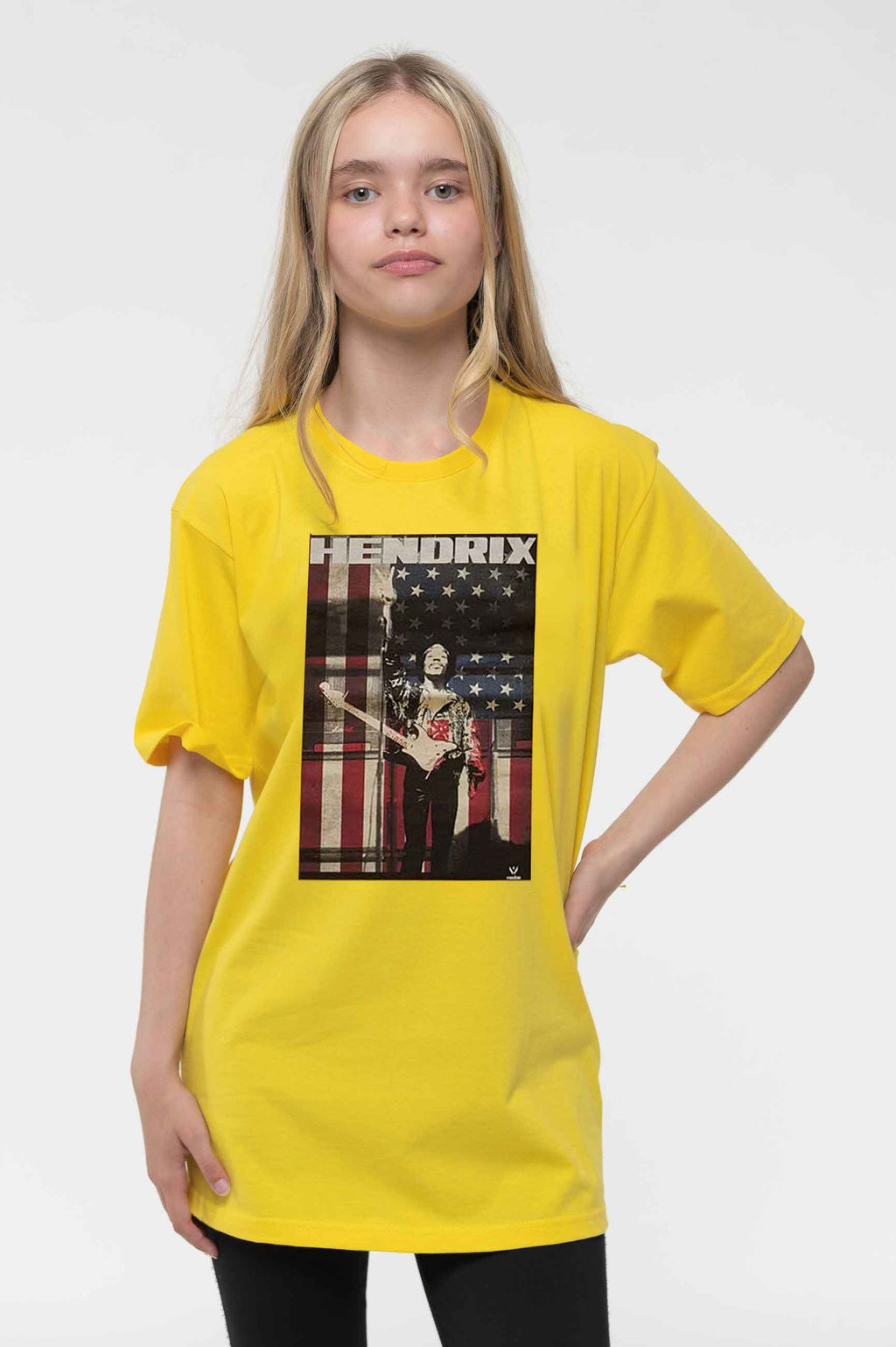 Jimi Hendrix Kids Peace Flag Yellow T Shirt product image 1