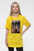 Jimi Hendrix Kids Peace Flag Yellow T Shirt product image 1
