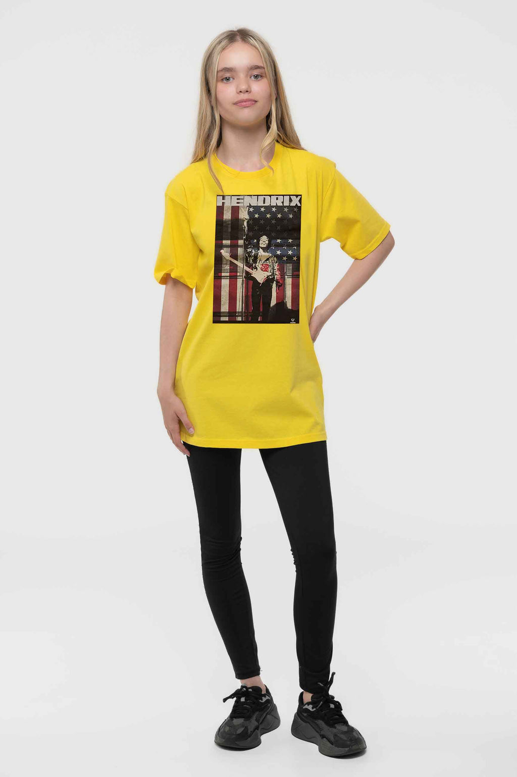 Jimi Hendrix Kids Peace Flag Yellow T Shirt product image 2