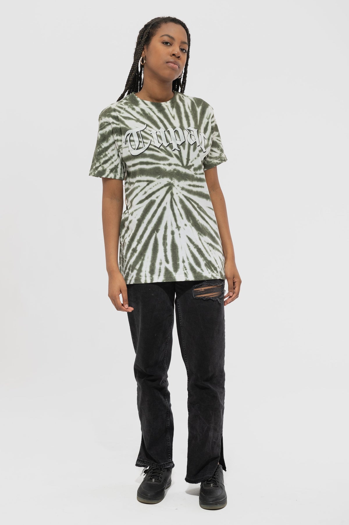 Tupac Gothic Logo Dip Dye Wash T Shirt product image 2