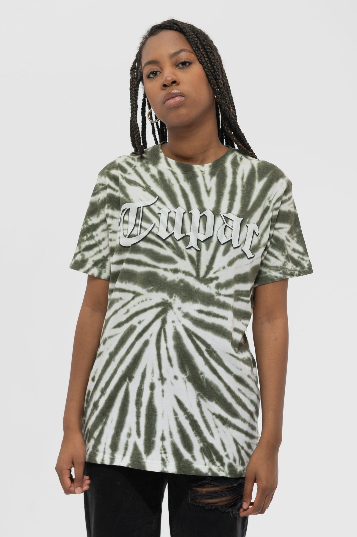 Tupac Gothic Logo Dip Dye Wash T Shirt product image 1