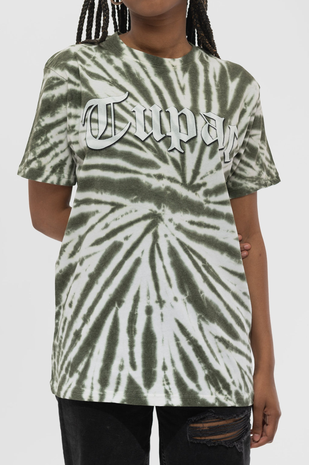 Tupac Gothic Logo Dip Dye Wash T Shirt product image 3