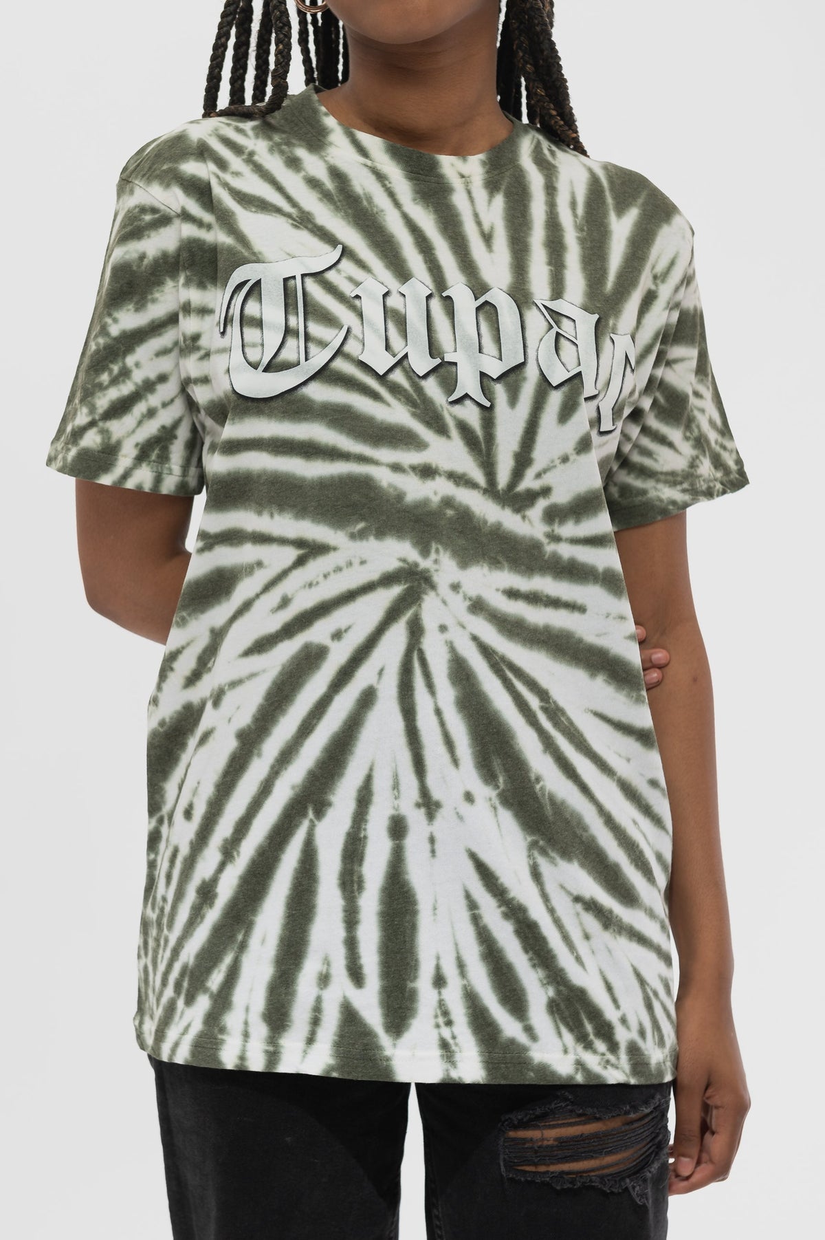 Tupac Gothic Logo Dip Dye Wash T Shirt product image 3