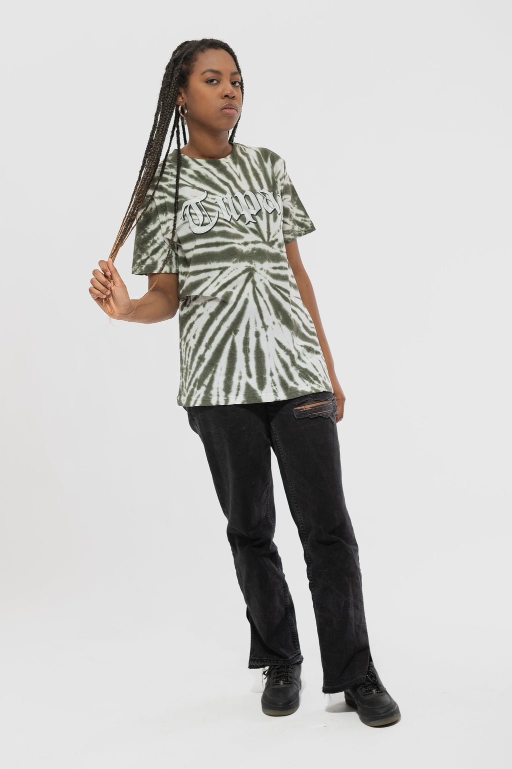 Tupac Gothic Logo Dip Dye Wash T Shirt product image 5