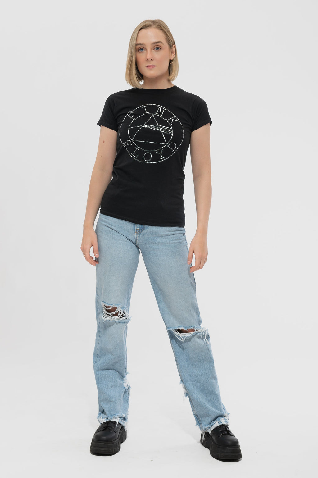 Pink Floyd Dark Side of the Moon Diamante Circle Skinny T product image 2