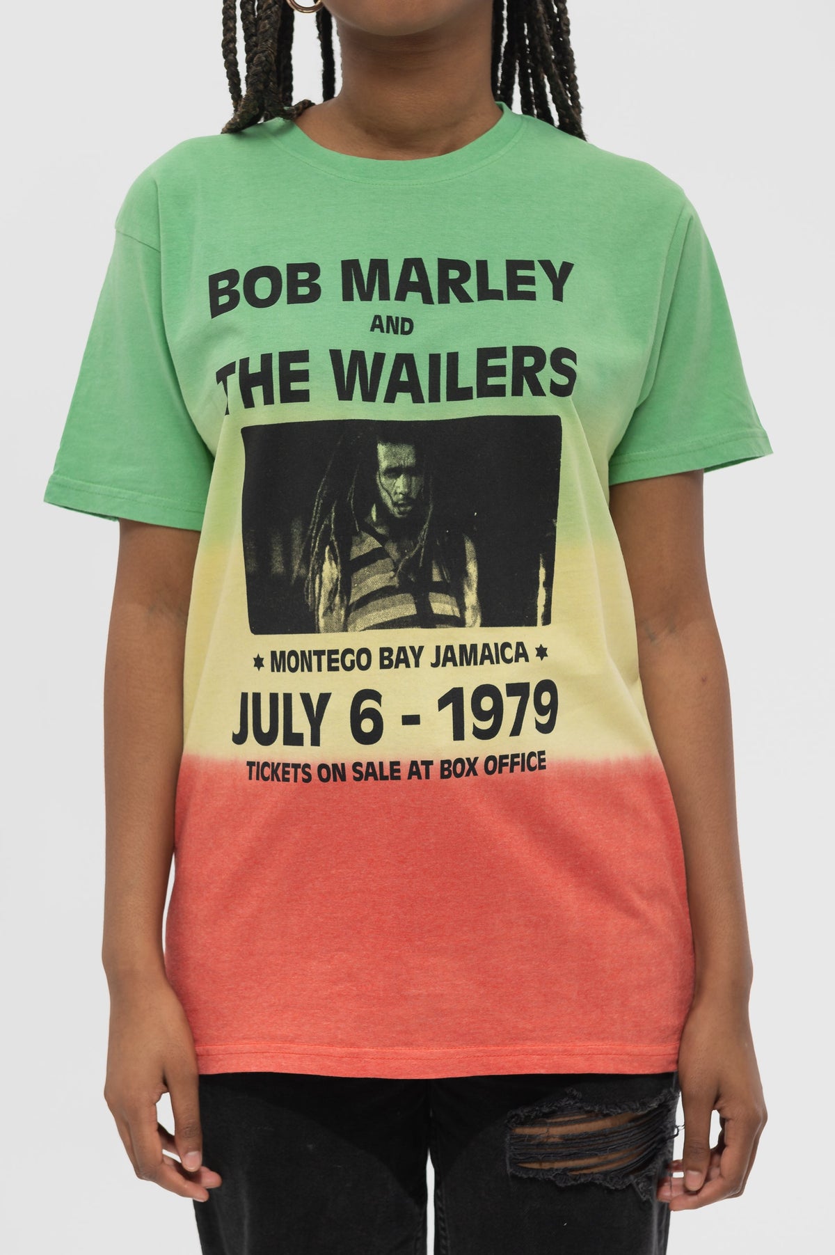 Bob Marley Montego Bay Dip Dye Green T Shirt product image 1