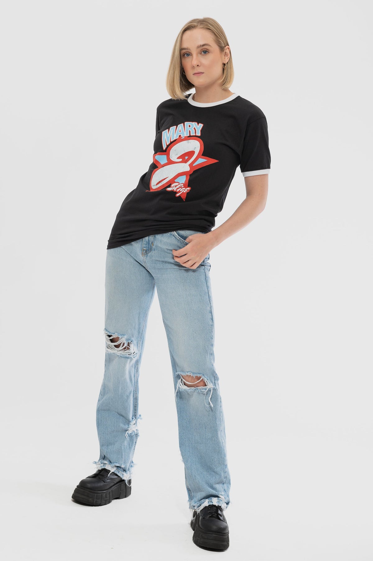Mary J Blige Americana Ringer T Shirt product image 5