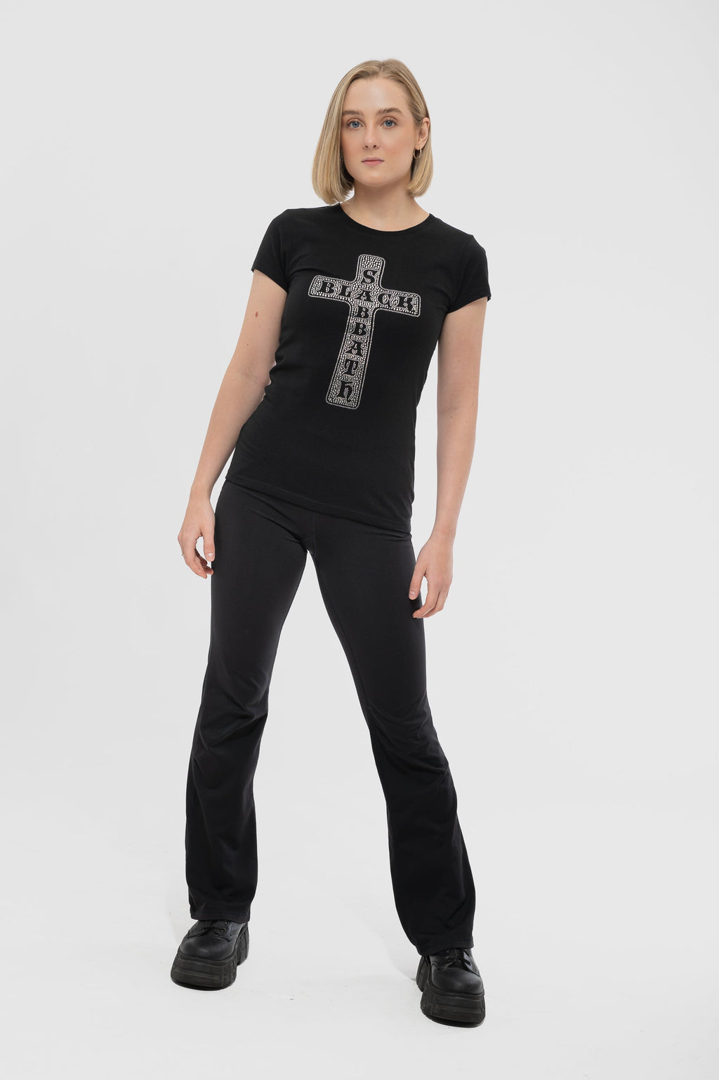 Black Sabbath Diamante Cross Skinny T Shirt product image 2