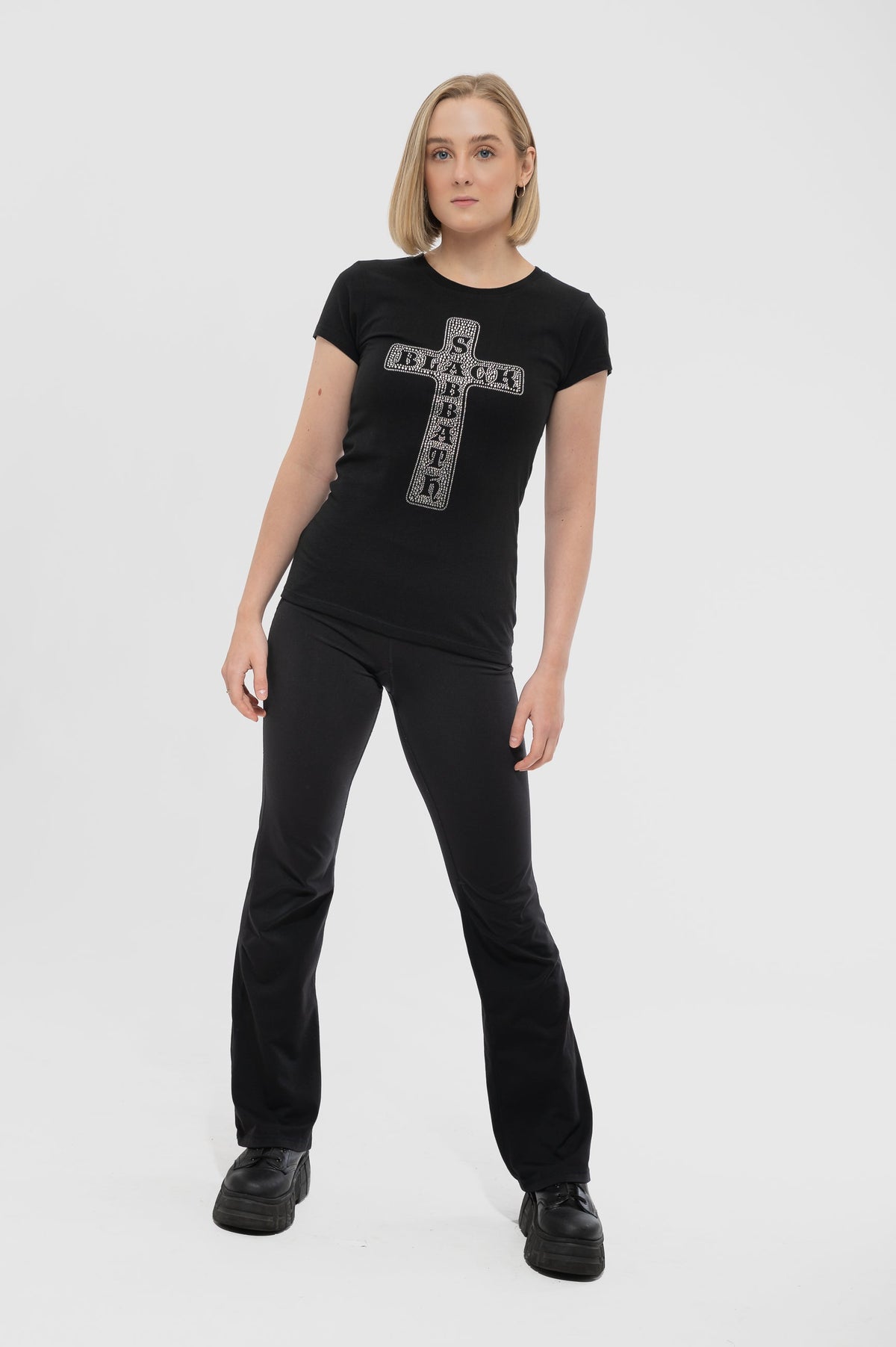 Black Sabbath Diamante Cross Skinny T Shirt product image 2