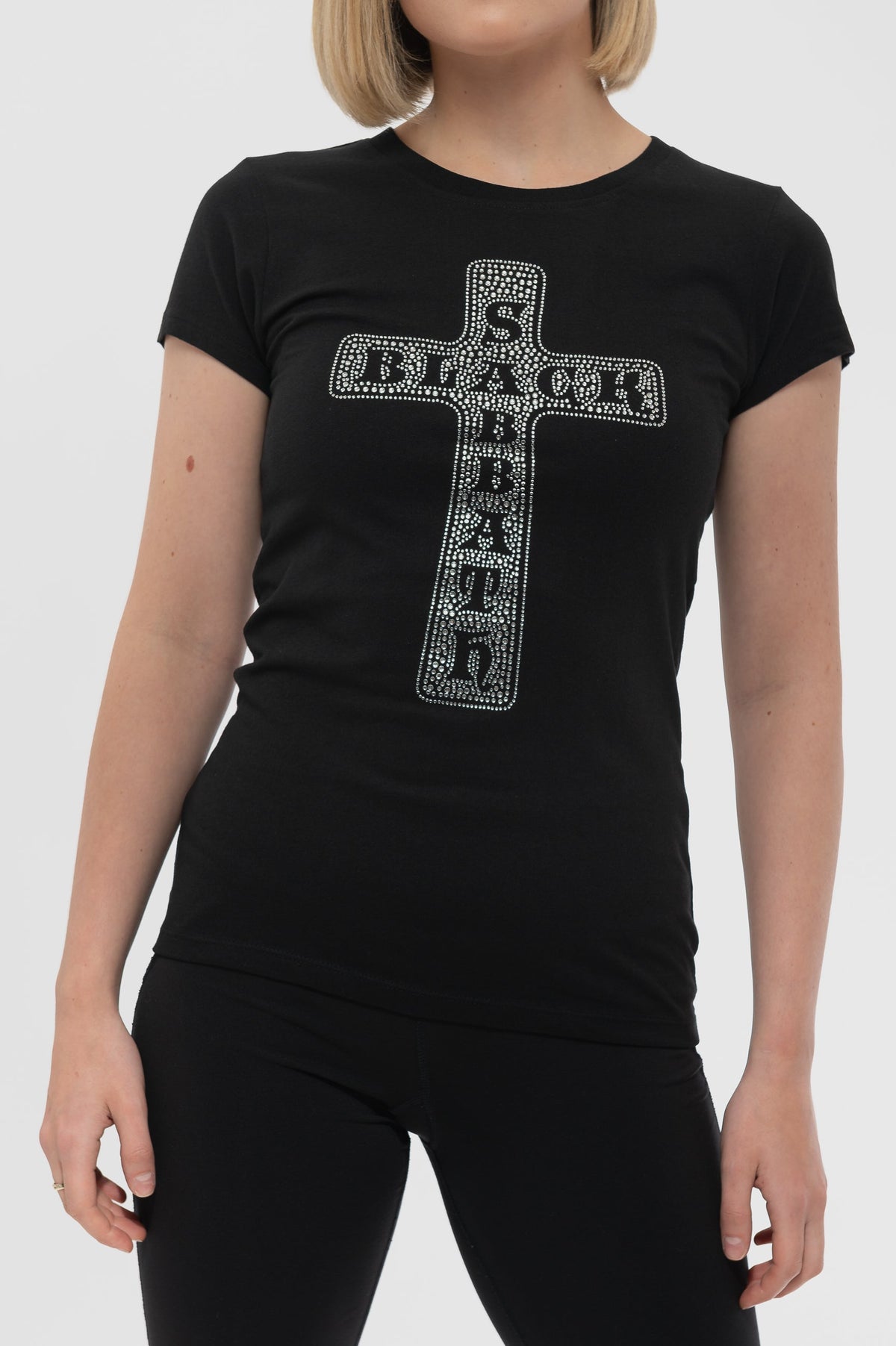 Black Sabbath Diamante Cross Skinny T Shirt product image 3
