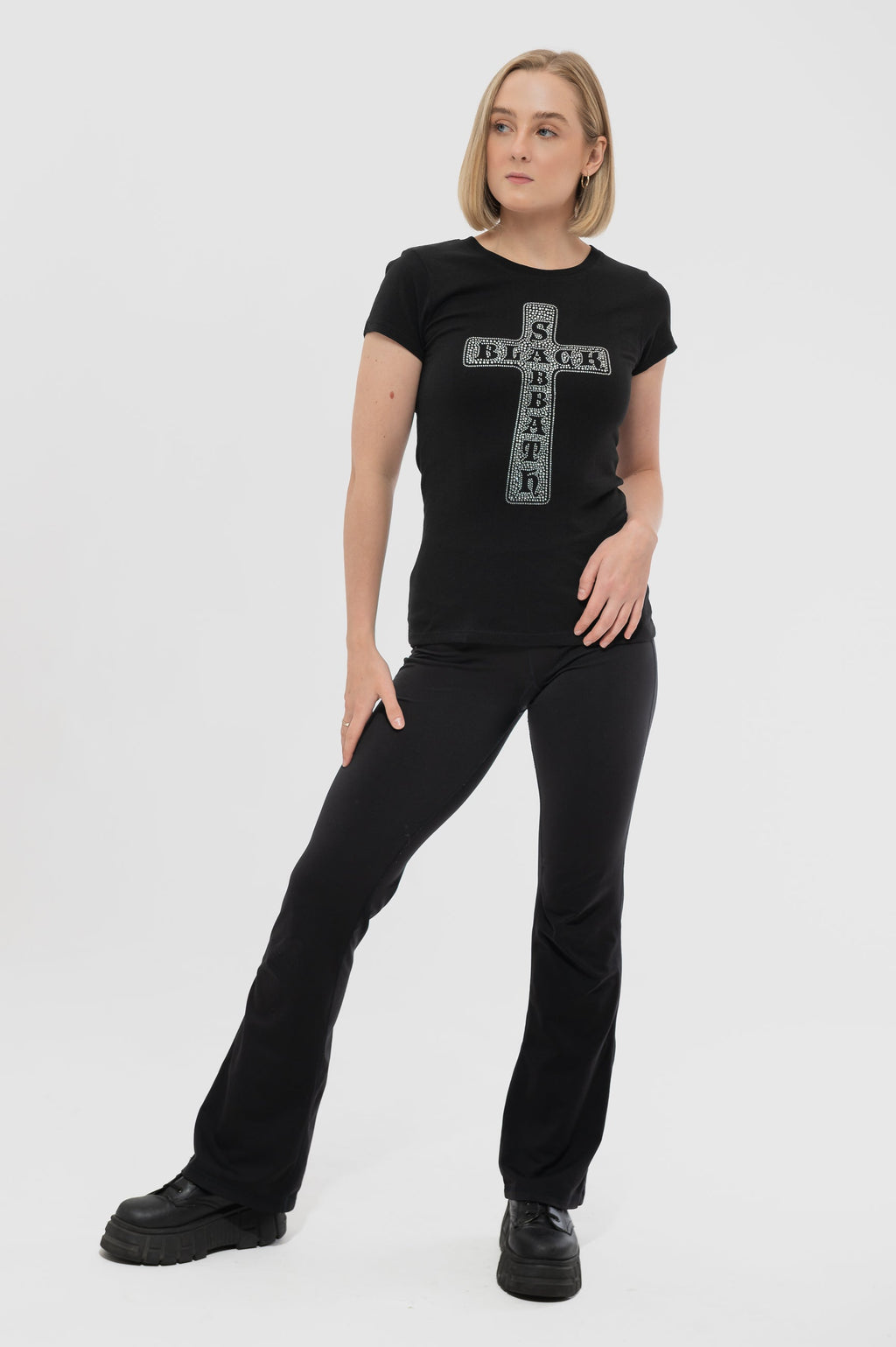 Black Sabbath Diamante Cross Skinny T Shirt product image 5